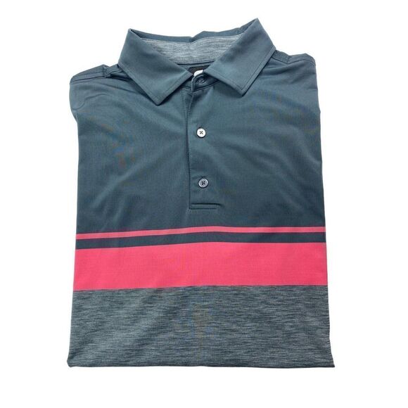FootJoy FJ Men's Short Sleeve Golf Polo‎ Shirt Pink / GreySize Large EUC - Picture 1 of 9
